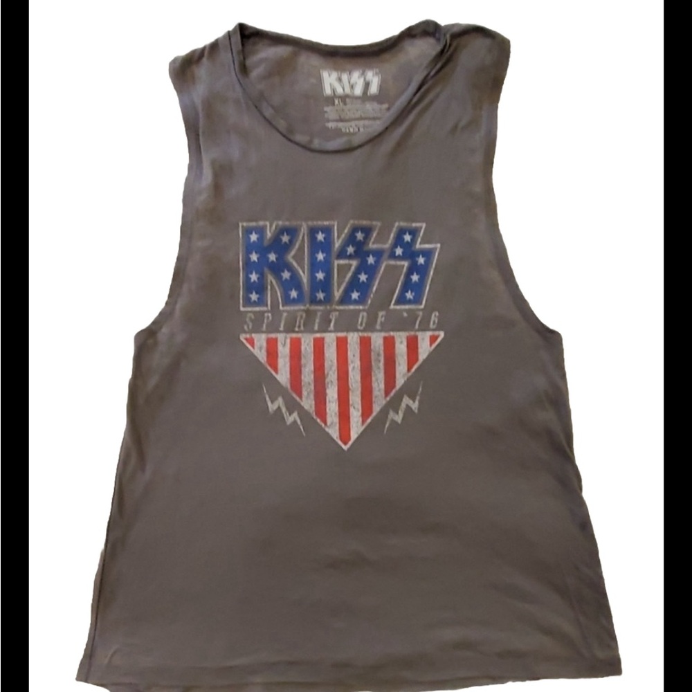 KISS Women's Spirit of 76' Tank Top Sleeveless Shirt Rock Band 4th of July 🎆